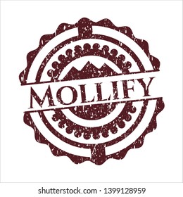Red Mollify rubber grunge stamp