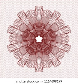 Red money style emblem or rosette