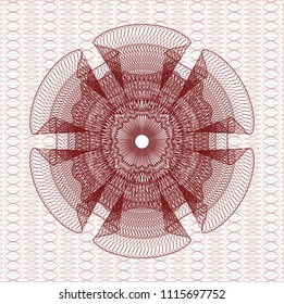 Red money style emblem or rosette