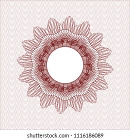 Red money style emblem or rosette