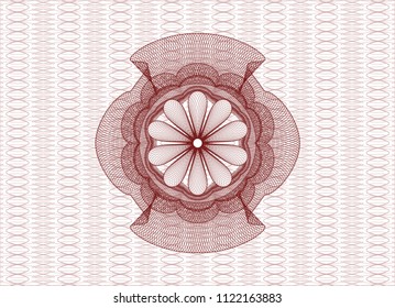 Red money style emblem or rosette