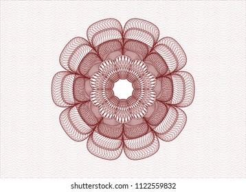 Red money style emblem or rosette