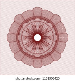 Red money style emblem or rosette