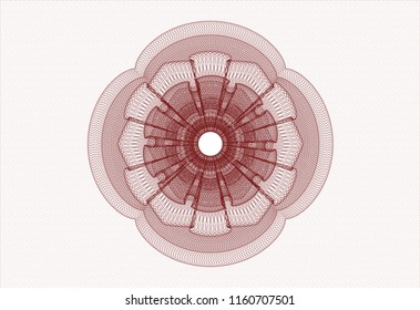 Red money style emblem or rosette