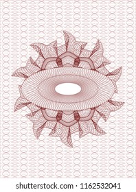 Red money style emblem or rosette