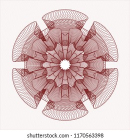 Red money style emblem or rosette
