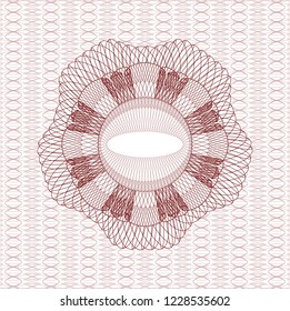 Red money style emblem or rosette