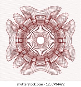 Red money style emblem or rosette