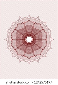 Red money style emblem or rosette
