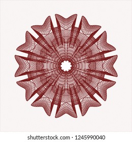 Red money style emblem or rosette