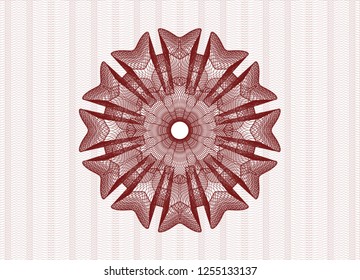 Red money style emblem or rosette