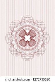 Red money style emblem or rosette