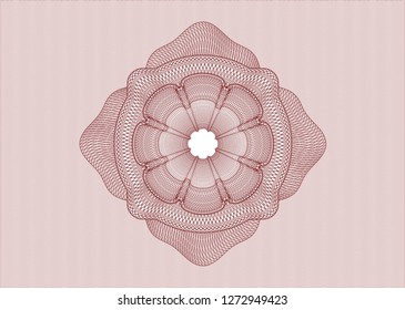 Red money style emblem or rosette