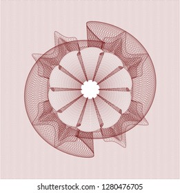 Red money style emblem or rosette