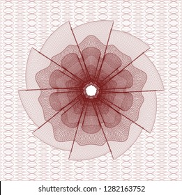Red money style emblem or rosette
