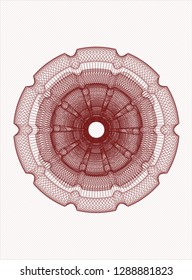 Red money style emblem or rosette