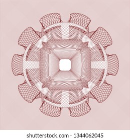 Red money style emblem or rosette