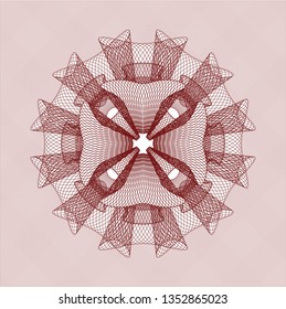 Red money style emblem or rosette