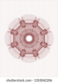 Red money style emblem or rosette