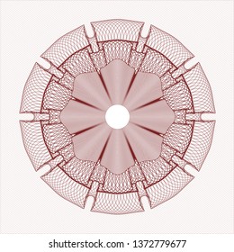 Red money style emblem or rosette