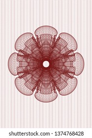 Red money style emblem or rosette