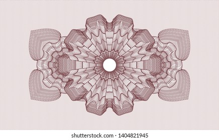 Red money style emblem or rosette. Vector Illustration. Detailed.