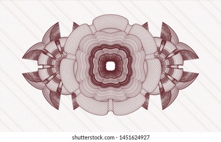 Red money style emblem or rosette. Vector Illustration. Detailed.