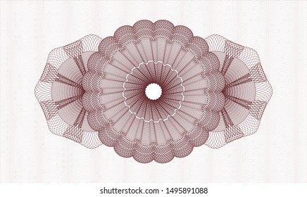 Red money style emblem or rosette. Vector Illustration. Detailed.