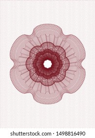 Red money style emblem or rosette. Vector Illustration. Detailed.