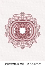 emblema o rosette de estilo dinero rojo. Ilustración vectorial. Detallado.