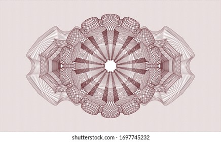 emblema o rosette de estilo dinero rojo. Ilustración vectorial. Detallado.