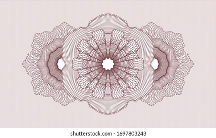 emblema o rosette de estilo dinero rojo. Ilustración vectorial. Detallado.