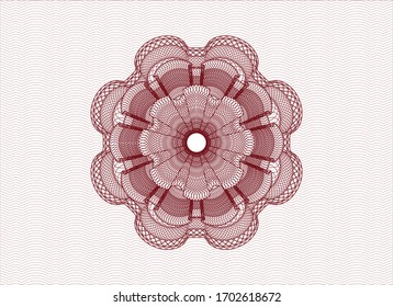 emblema o rosette de estilo dinero rojo. Ilustración vectorial. Detallado. 
