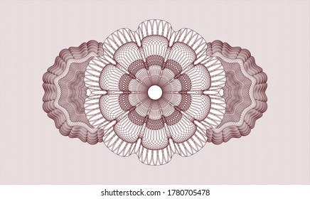Emblem oder Rosette mit rotem Geld. Vektorgrafik. Detaillierte 