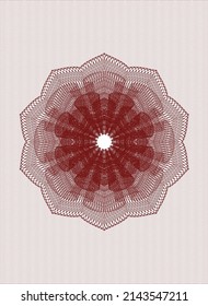 Emblema o rosette del estilo del dinero rojo. Ilustración vectorial. Detallado. 