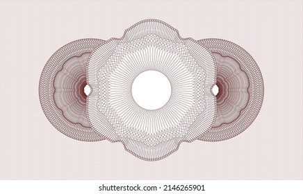 Emblema o rosette del estilo del dinero rojo. Ilustración vectorial. Detallado 
