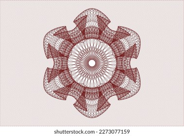 Emblema o rosette del estilo del dinero rojo. Ilustración vectorial. Detallado. 