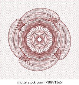Red money style emblem or rosette