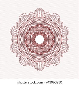 Red money style emblem or rosette