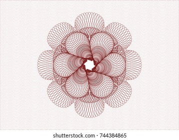 Red money style emblem or rosette