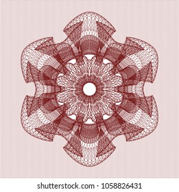 Red money style rosette