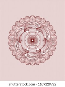 Red money style rosette