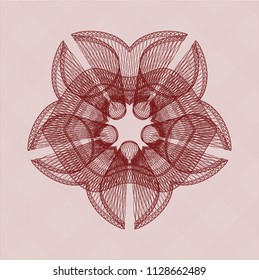 Red money style rosette