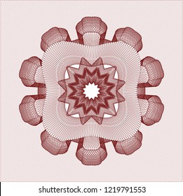 Red money style rosette