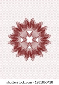 Red money style rosette