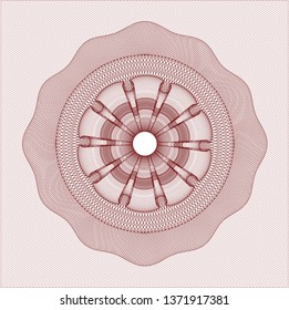 Red money style rosette