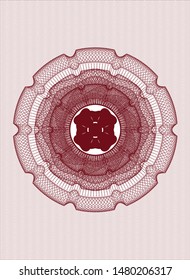 Red money style rosette with four leaf clover icon inside