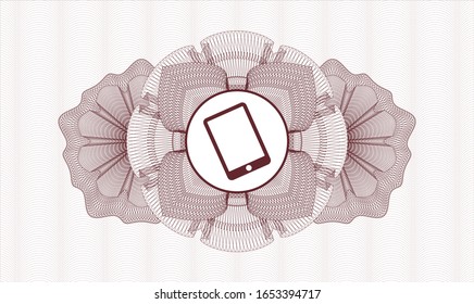 Red money style rosette with mobile phone icon inside