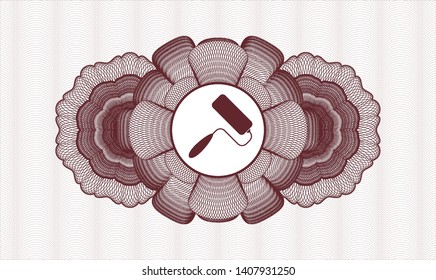 Red money style rosette with roller brush icon inside
