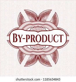 Red money style rosette with text By-product inside